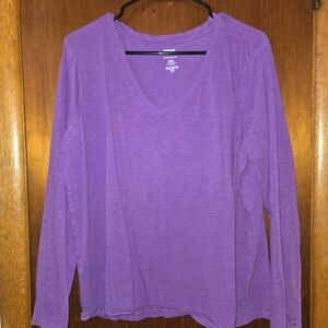 Sonoma Purple V-Neck Long Sleeve Tee